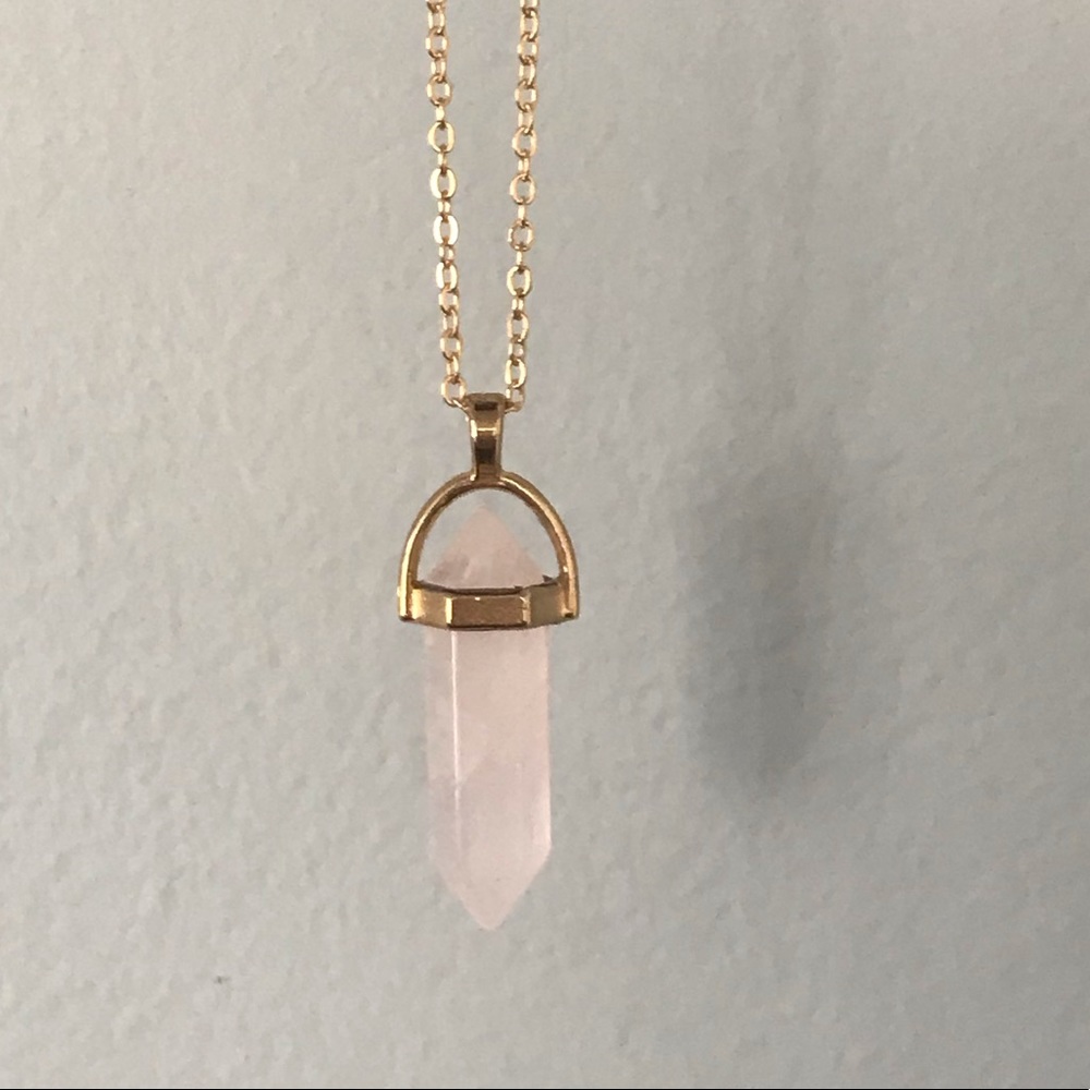 Healing and love rose quartz necklace